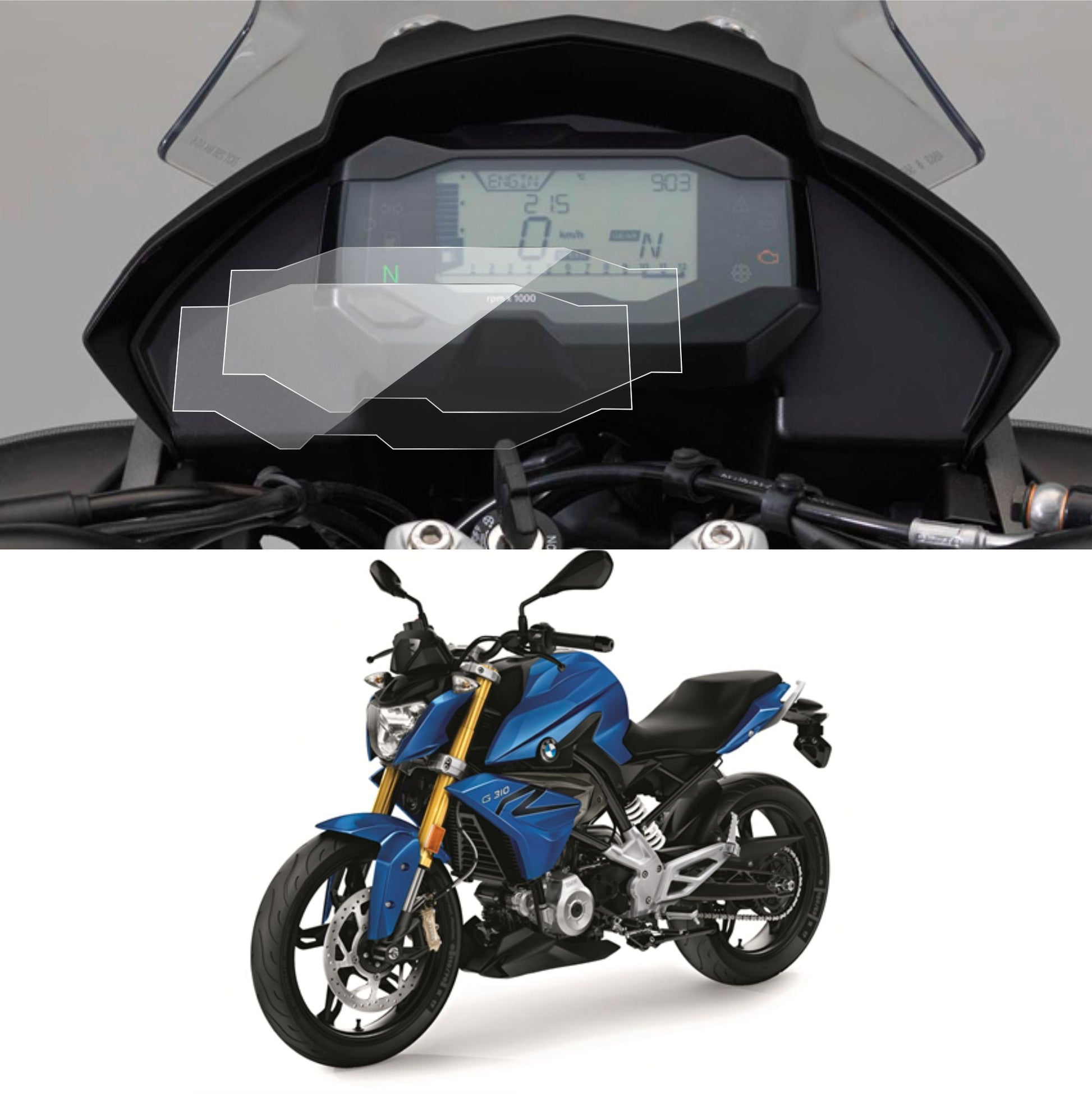BMW G 310 R | G 310 GS Accessories Motorcycle Digital Cluster Screen Guard Protector - BMWG310R-2