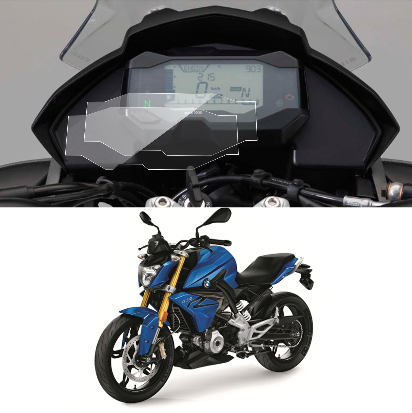 BMW G 310 R | G 310 GS Accessories Motorcycle Digital Cluster Screen Guard Protector -BMWG310R-2