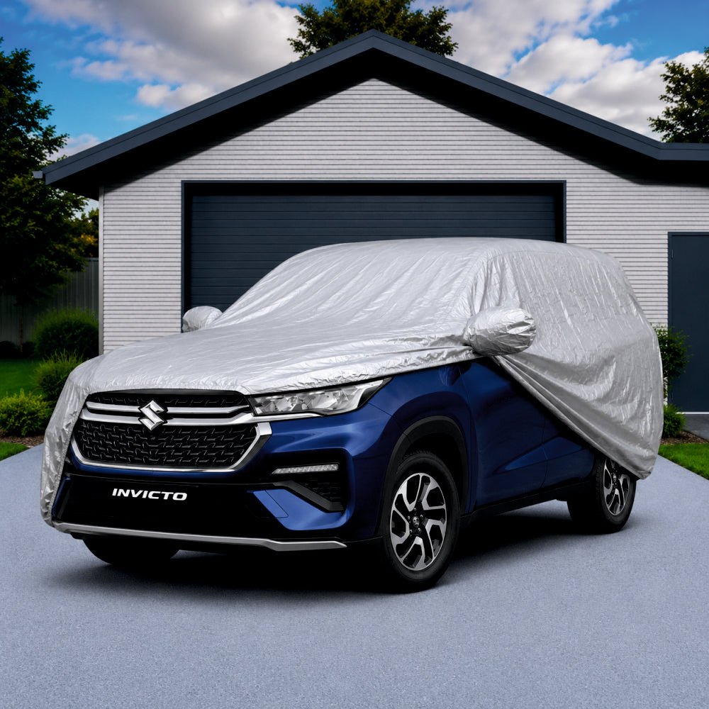 Camouflage Waterproof Car Body Cover for Maruti Suzuki Invicto -COVER_INVCT_A7XL_SLVR