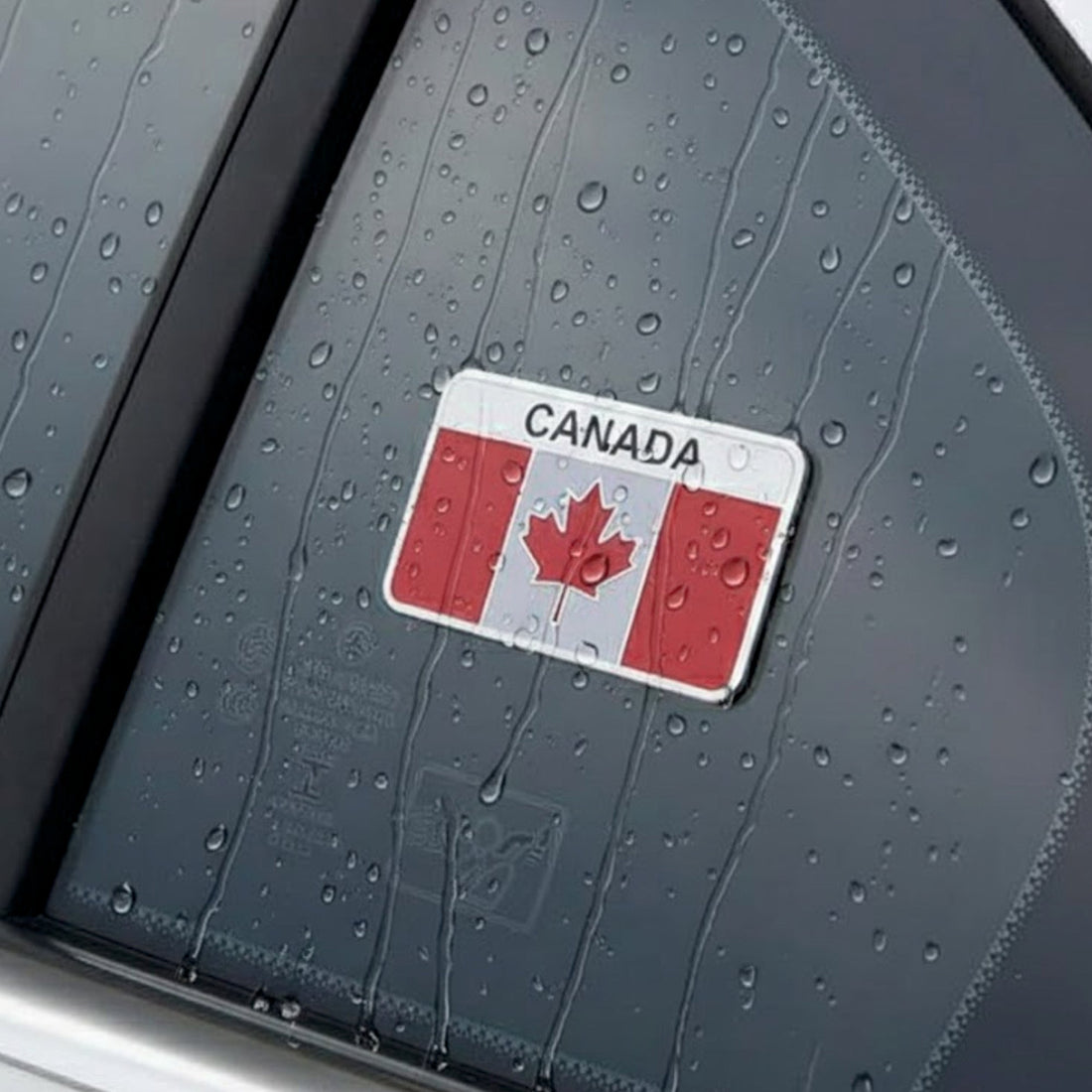 Canada Car Badge Red Emblem | 8cm x 5cm | All Vehicle Exterior Decorative Logo, Self - Adhesive - STICKER_CANADA_RED