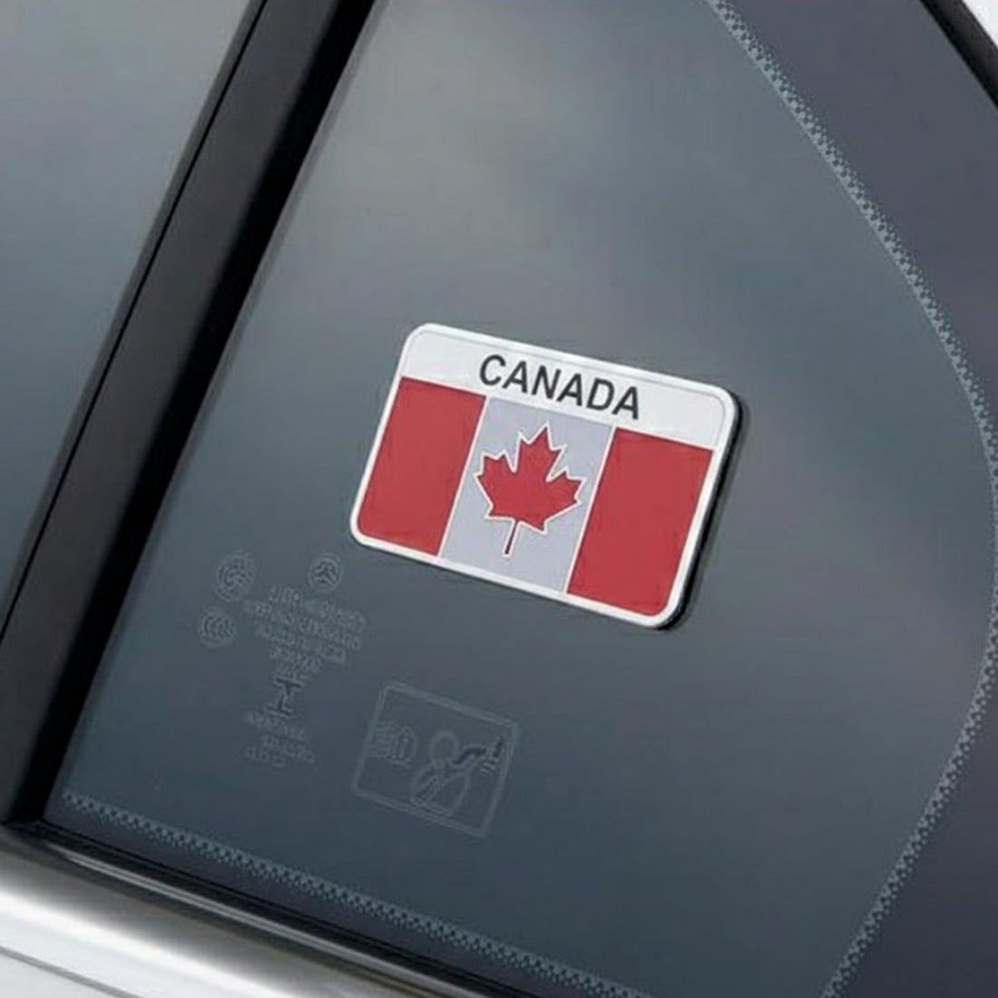 Canada Car Badge Red Emblem | 8cm x 5cm | All Vehicle Exterior Decorative Logo, Self - Adhesive - STICKER_CANADA_RED