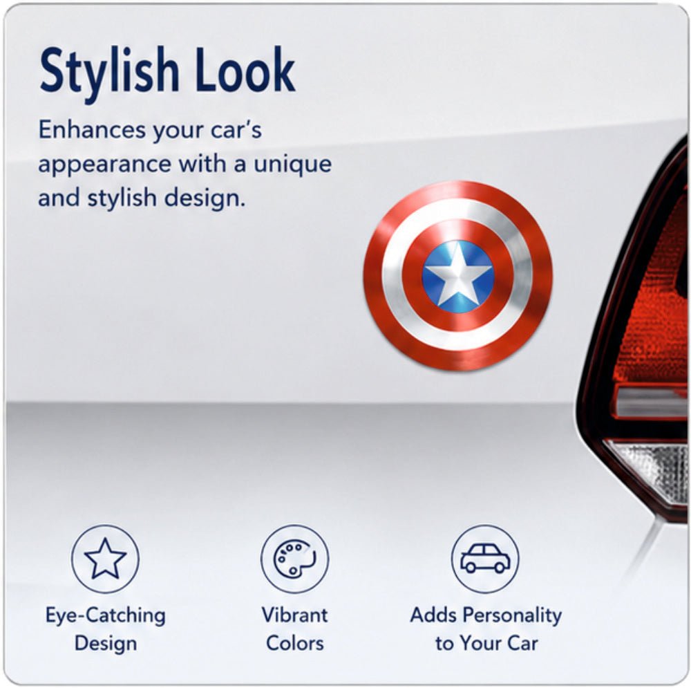 Captain America Shield 3D Metal Sticker - STICKER_CA_SHIELD