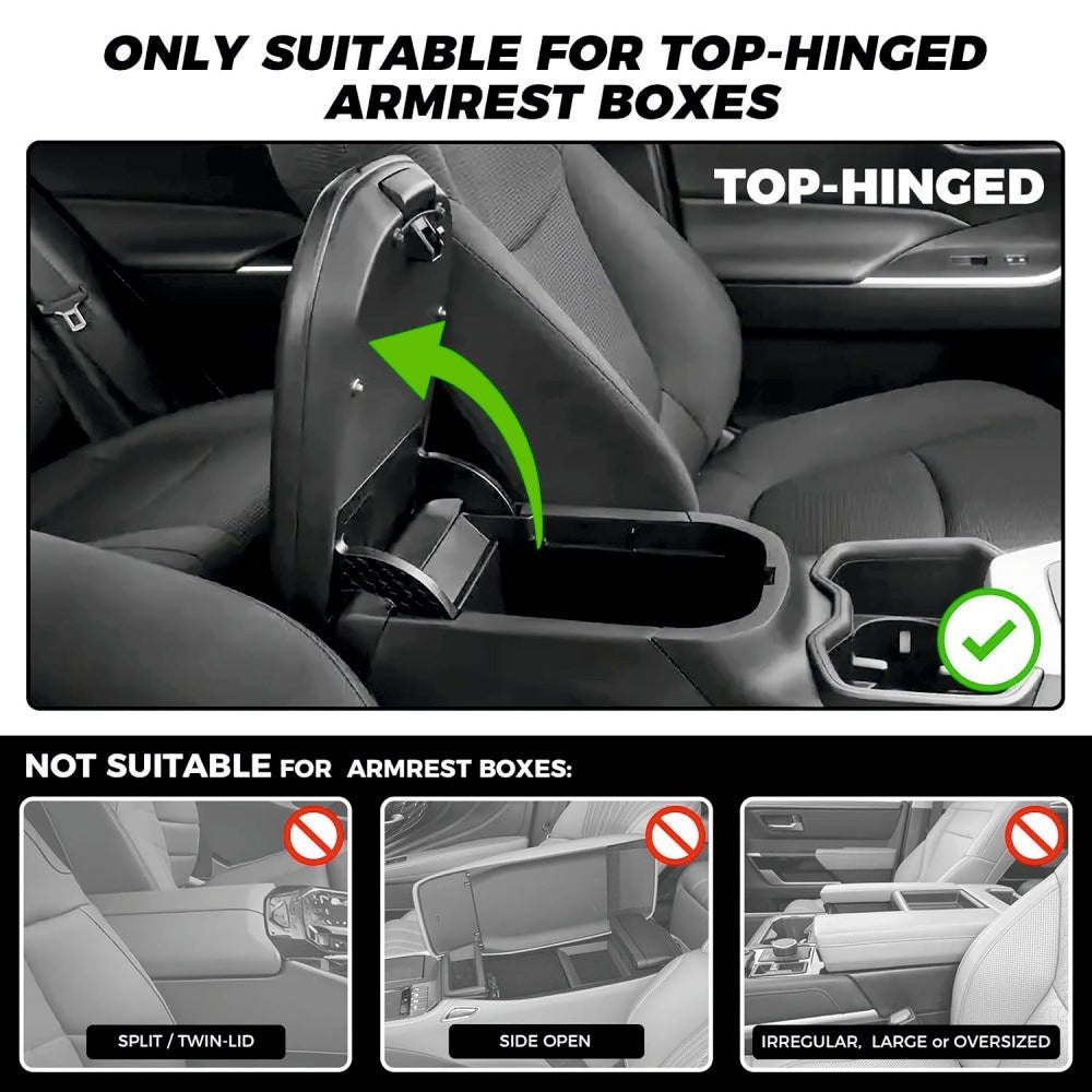 Car Armrest Cushion with Cup Holder -ARMREST_CUPHOLDER_BLK