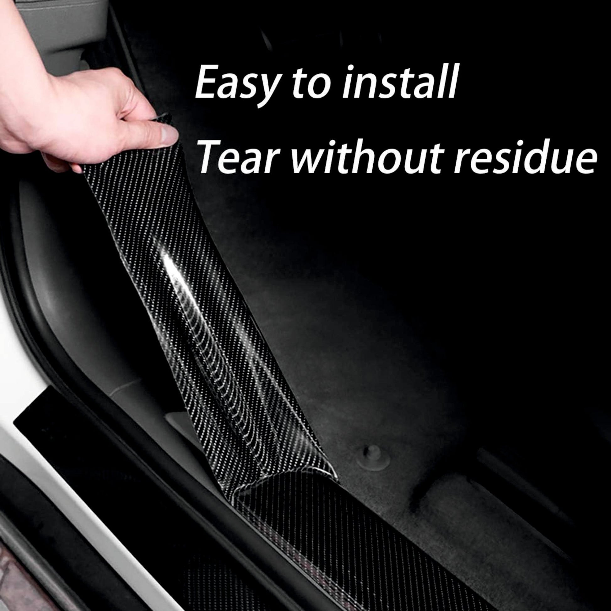 Car Door Edge Guards Door Sill Protector 5D Carbon Fiber Car Wrap Vinyl Film - CARBON_FIBER