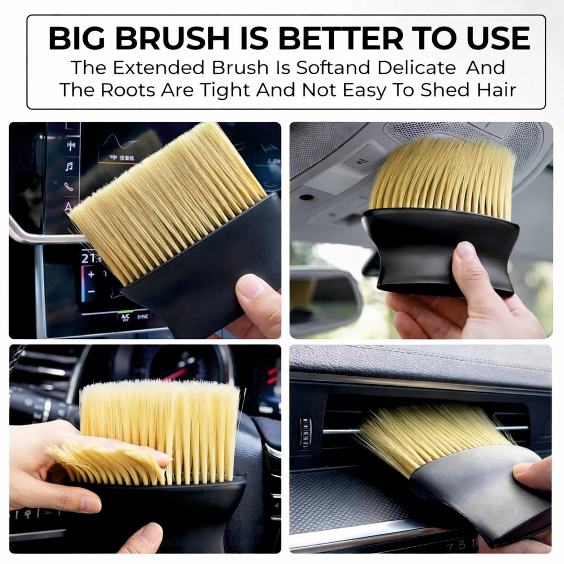 Car Interior Cleaning Soft Bristle Brush - SOFT_BRUSH