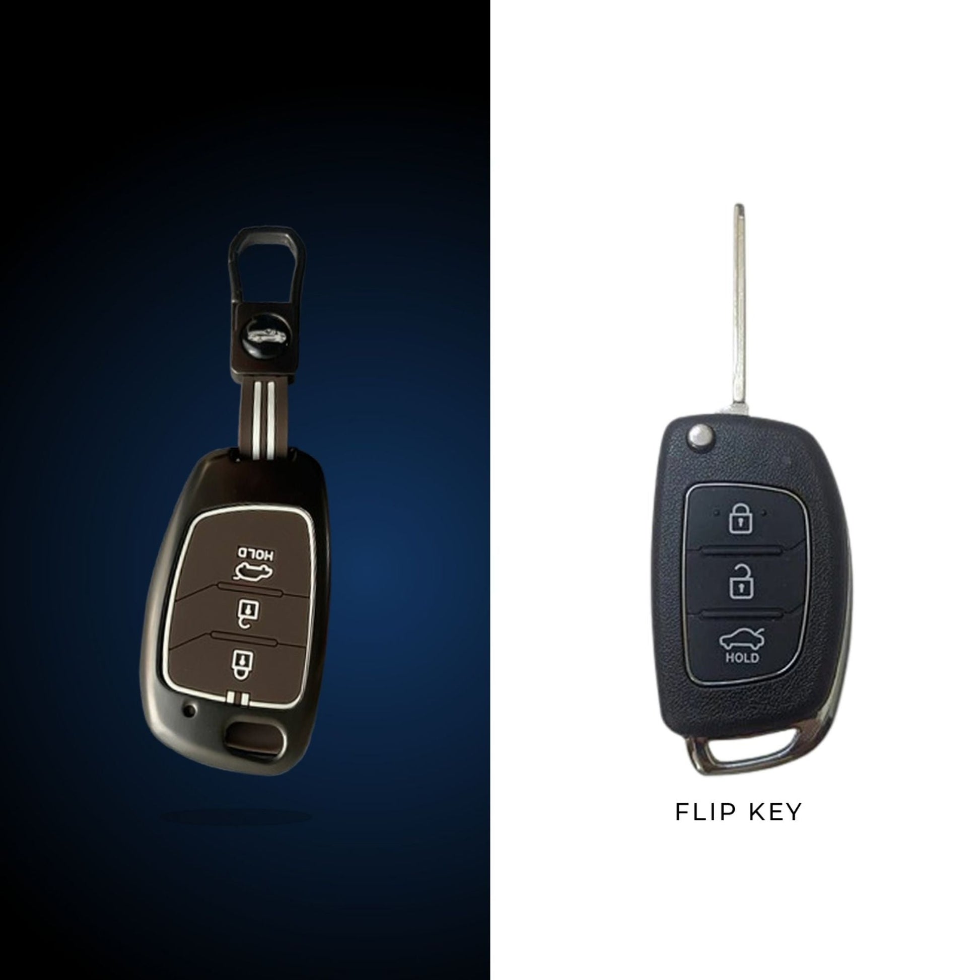 Car Metal Shape Key Cover For Hyundai Cars - KEYCOVER_HYUNDAI_D1_MB