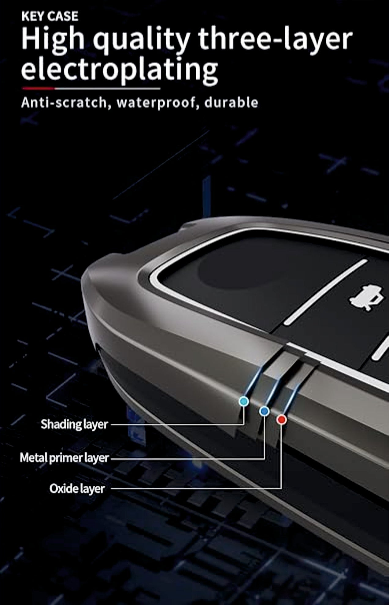 Car Metal Shape Key Cover For Toyota Cars - TOYOTA_KEY_D1