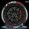 Car Permanent Tire Stickers Fit for All Cars & SUVs - T_STICKER_TRD_SPT_RED_WH