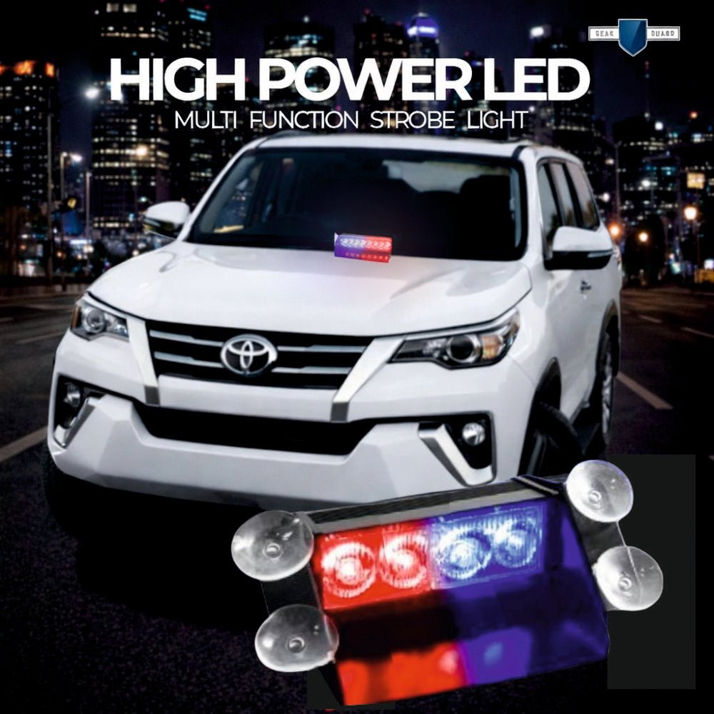 Car Police Emergency Strobe Light with Red Blue White Flasher - POLICE_4LED