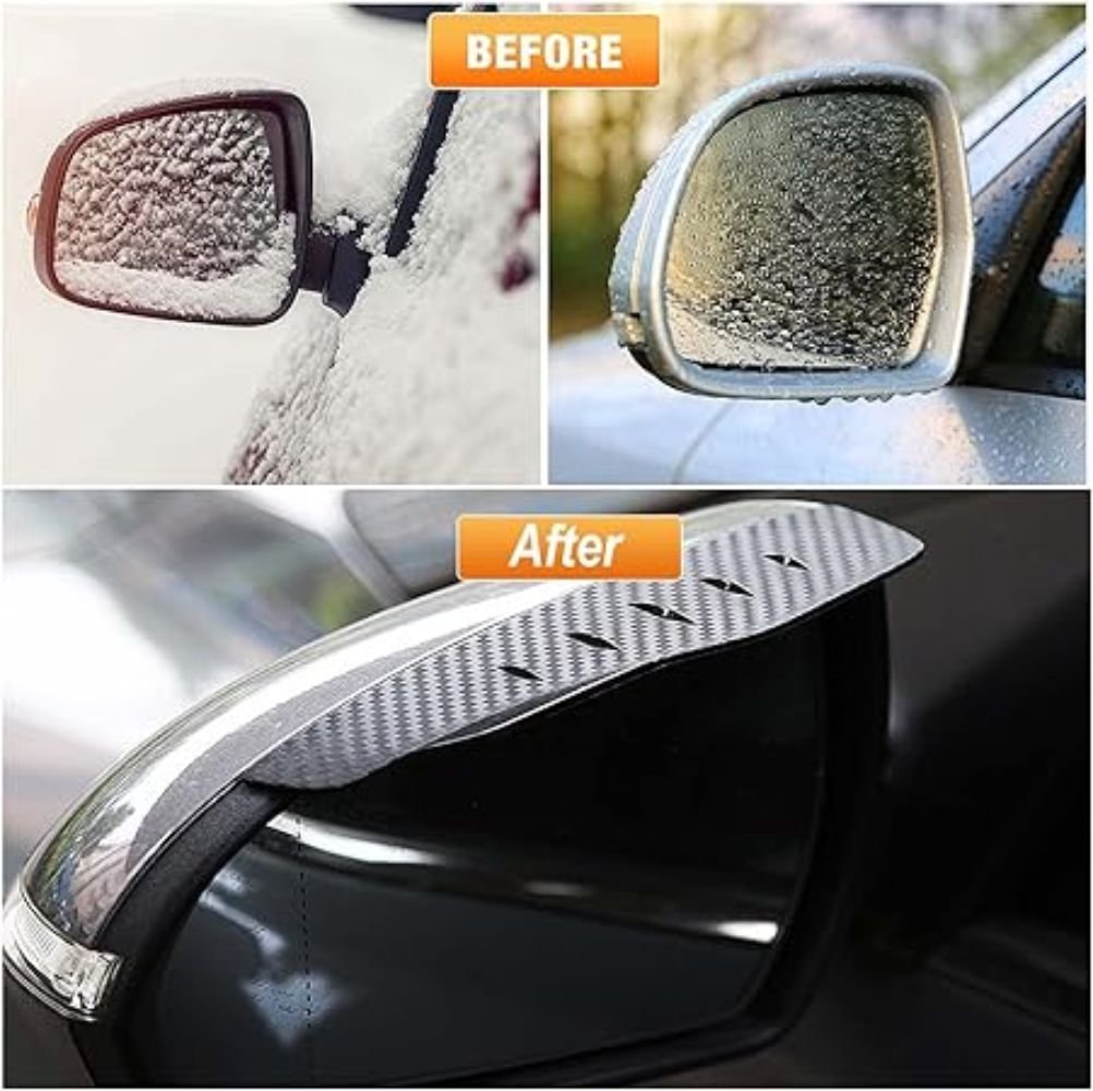 Car Rear View Mirror Rain Guard - 2 Pcs - EYEBROW_CARBON