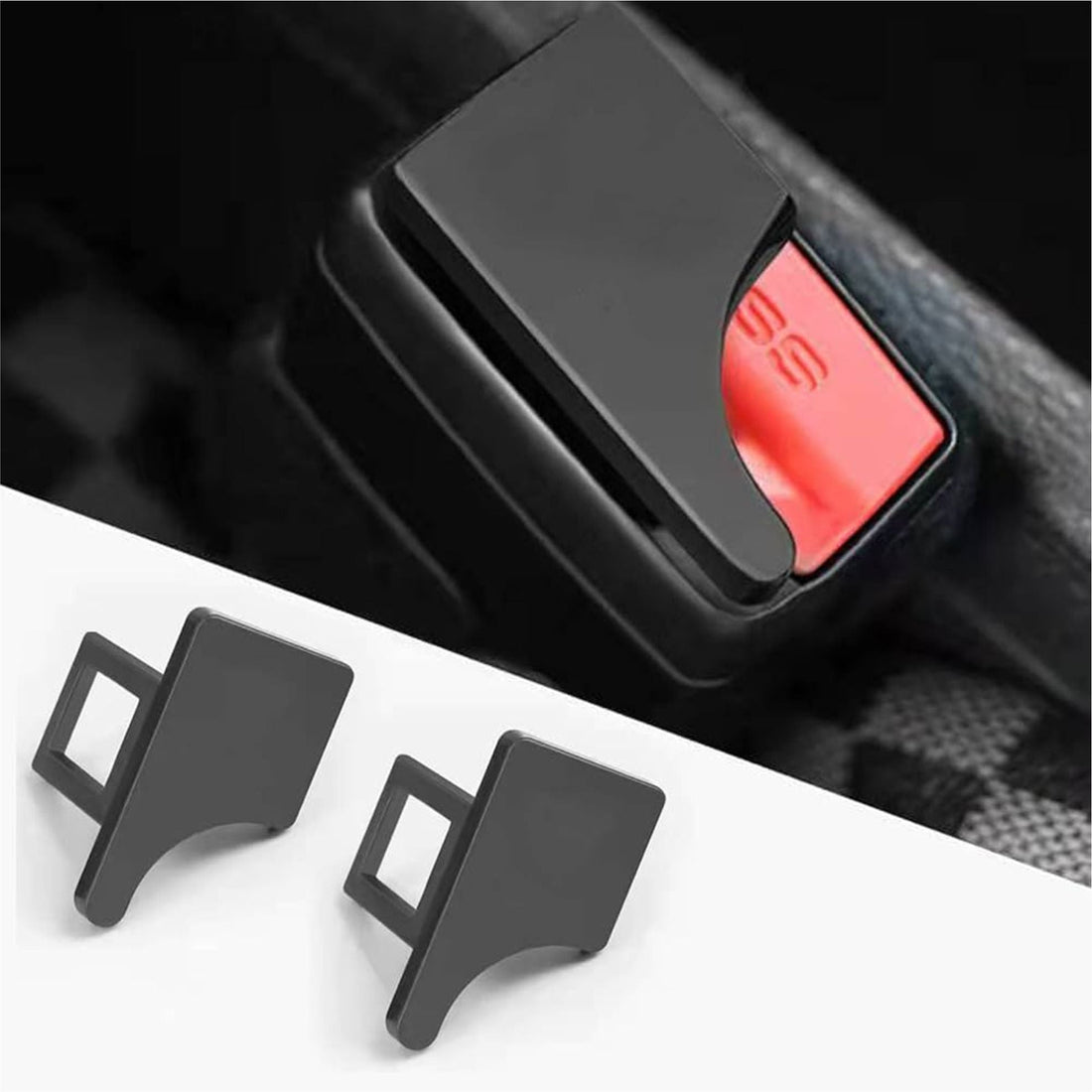 Car Seat Belt Buckle Alarm Stopper L Shape (pack of 2) - L_ALARMSTOPPER