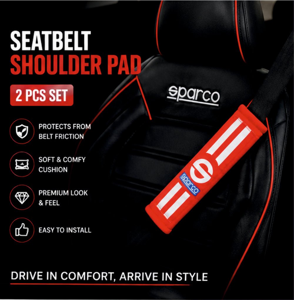 Car Seat Belt Sparco Shoulder Pad - 2 Pack -SP_SPARCO_BELT_PAD