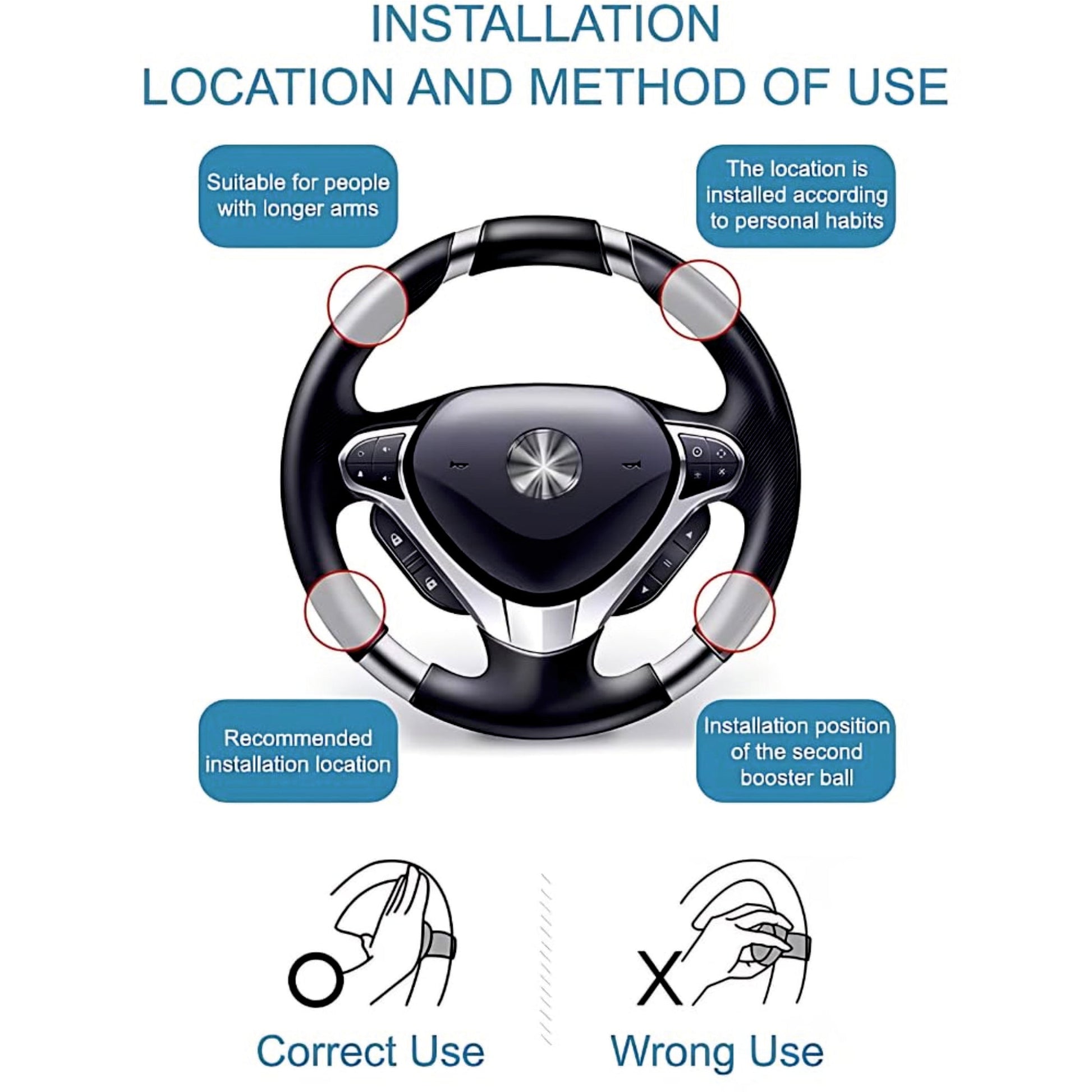 Car Steering Wheel Spinner Knob For All Cars - STEERING_SPINNER