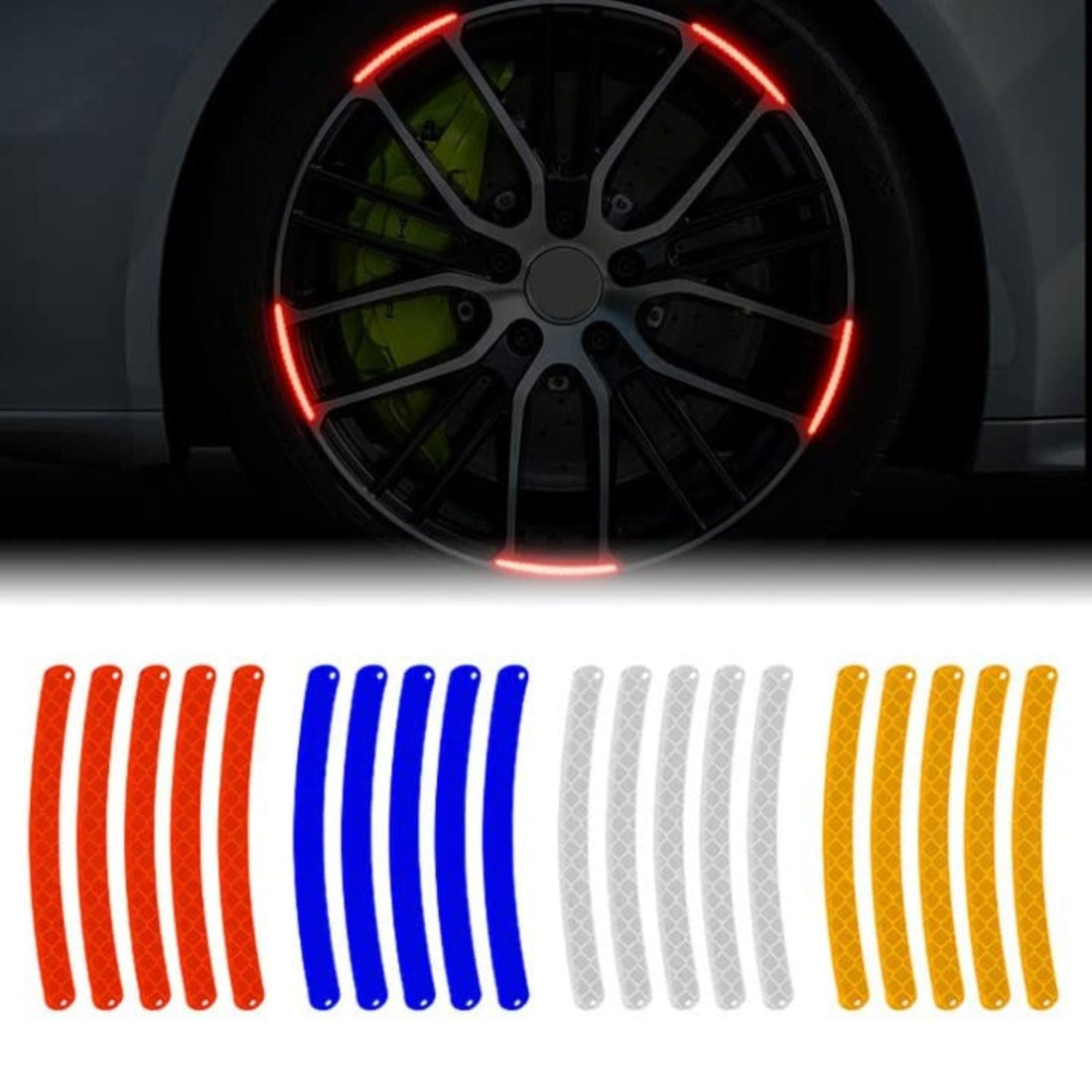 Car Wheel 3d Radium Sticker For Car & Bike Wheel Decoration Reflective Sticker - RIM_STICKER_W