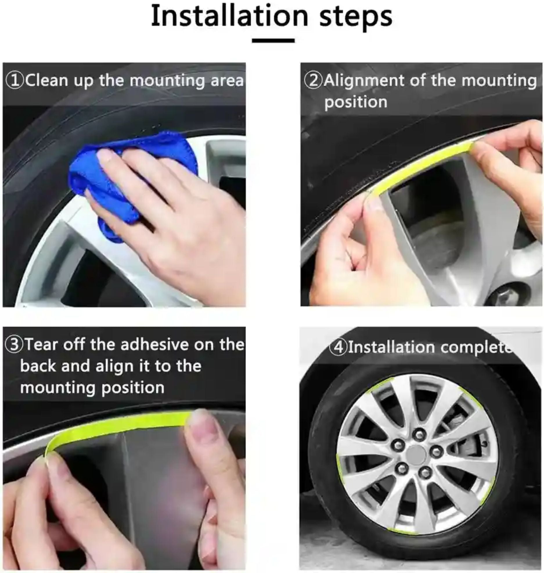 Car Wheel 3d Radium Sticker For Car & Bike Wheel Decoration Reflective Sticker - RIM_STICKER_W