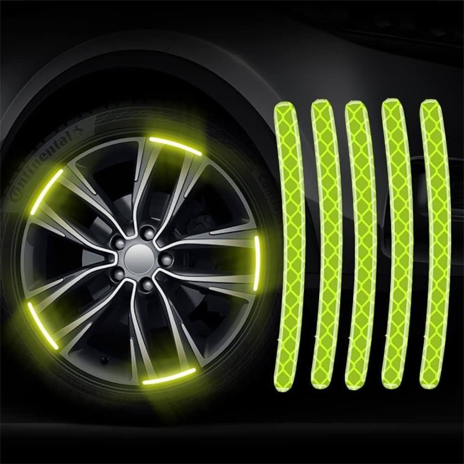 Car Wheel 3d Radium Sticker For Car & Bike Wheel Decoration Reflective Sticker - RIM_STICKER_GR