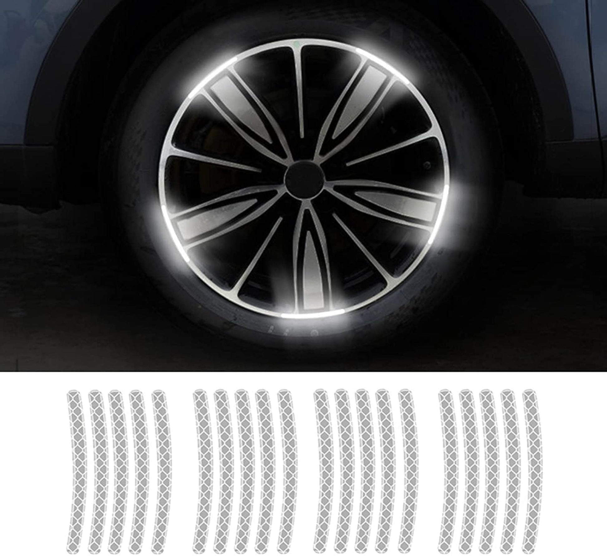 Car Wheel 3d Radium Sticker For Car & Bike Wheel Decoration Reflective Sticker - RIM_STICKER_W