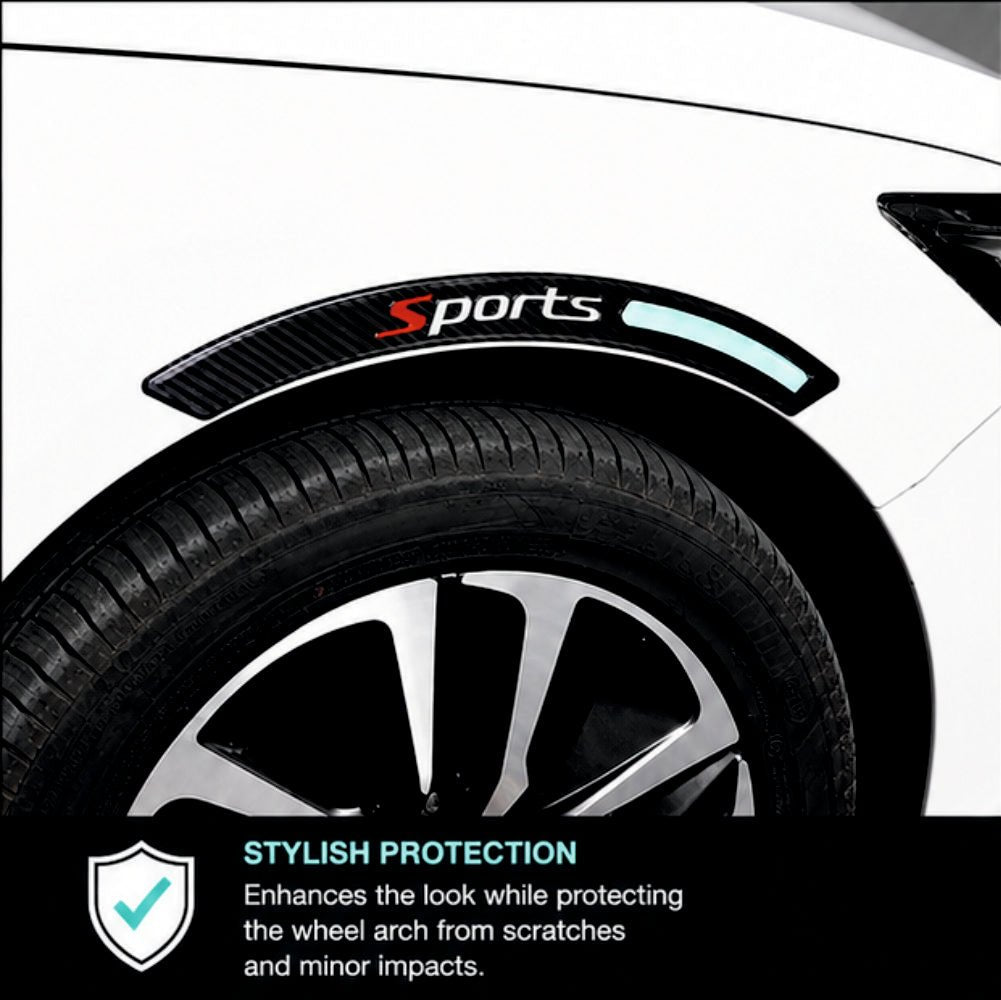 Car Wheel Arch Protector Sticker | Carbon Fiber Reflective Fender Guard -TYRE_EYEBROW_SPR_2