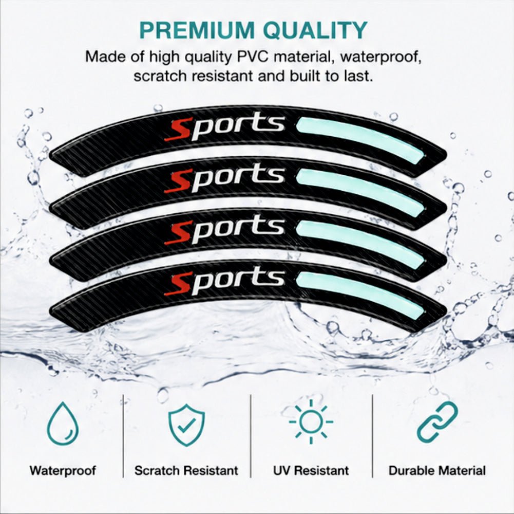 Car Wheel Arch Protector Sticker | Carbon Fiber Reflective Fender Guard -TYRE_EYEBROW_SPR_2