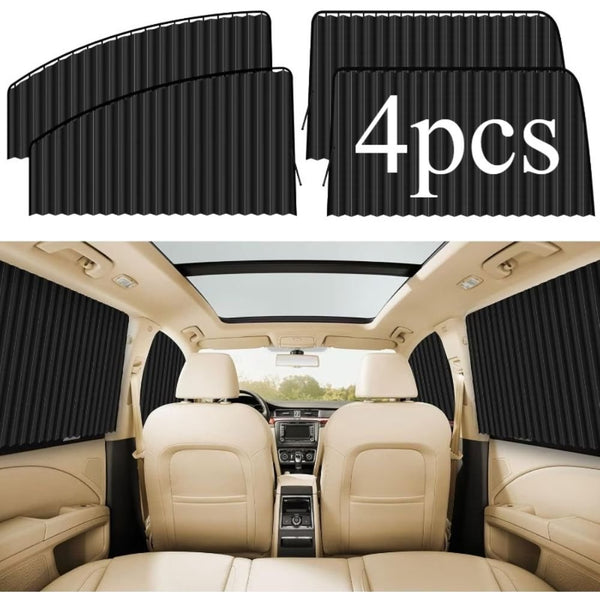 Car Window Sunshade & Privacy Curtain - 4 Pcs - CURTAIN_BLK