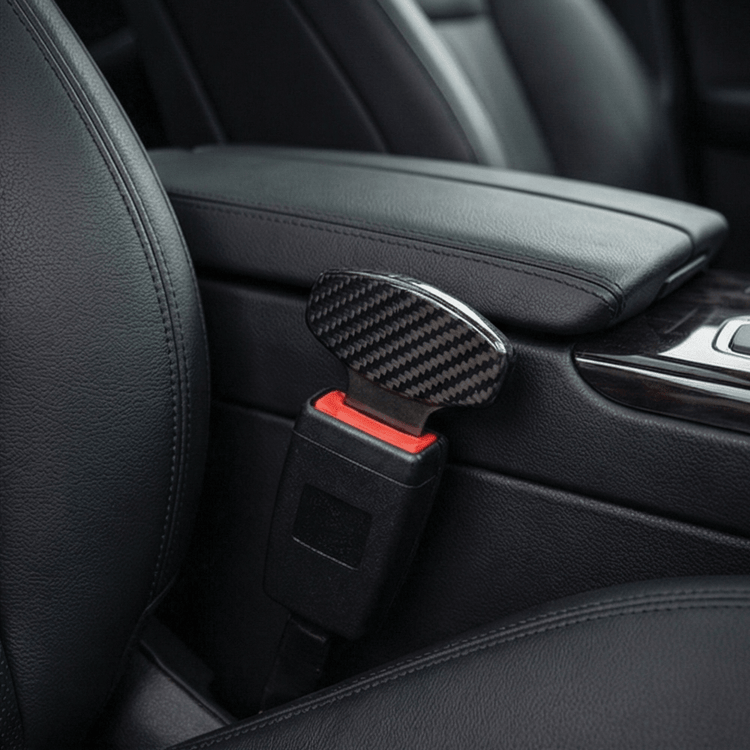 Carbon fiber Gel Finish Silver Chrome Alarm Stopper Hook - Pack of 2 - ALM_STOPPER_CARBON