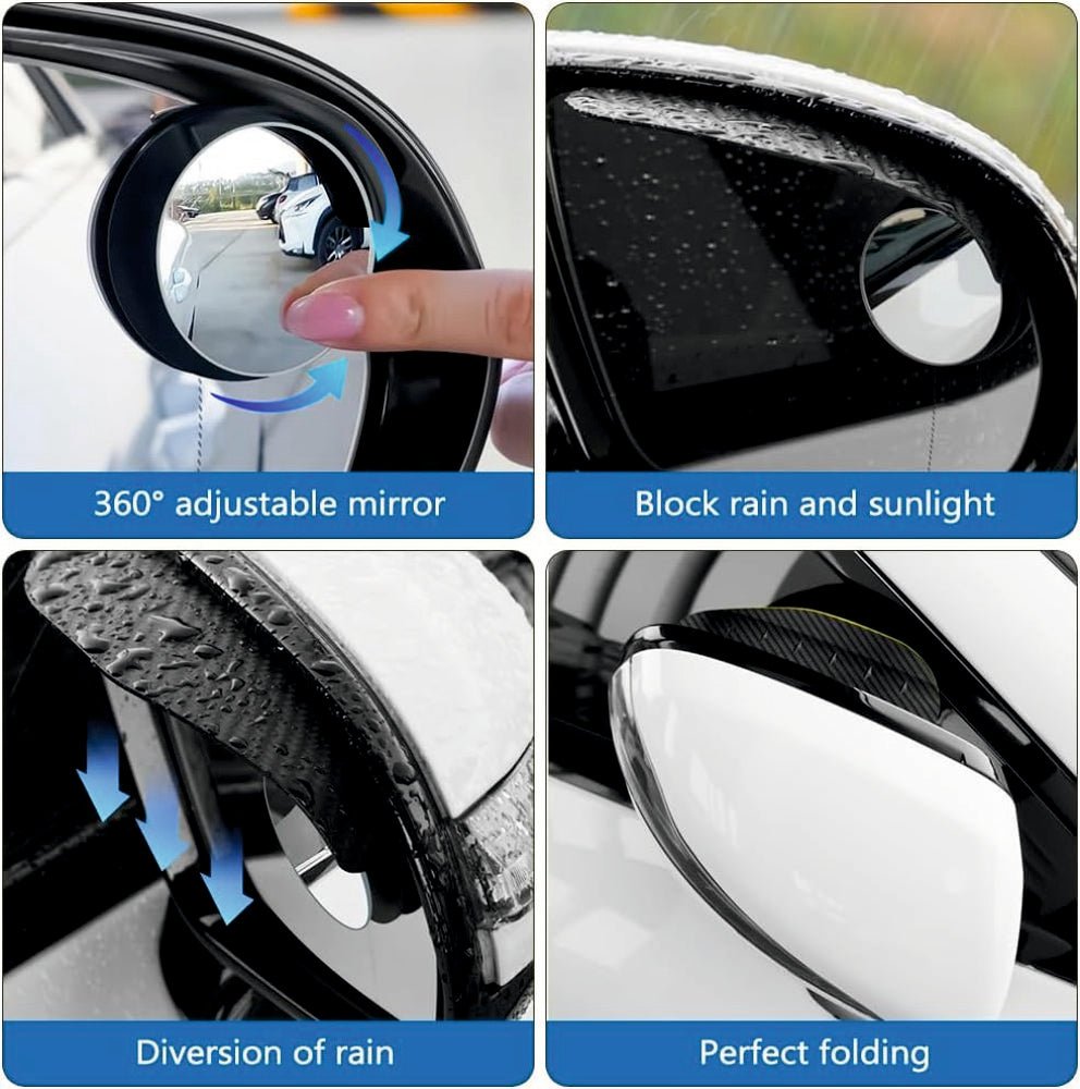 Carbon Fiber Rear View Mirror Rain Guard | Side Mirror Rain Visor Protector (2 SET) -REAR_MIRROR_RAIN_G