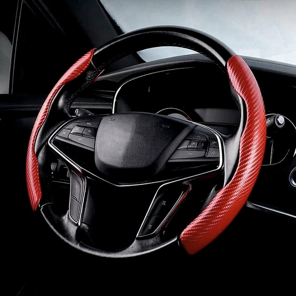 Carbon Fiber Series Steering Cover - STEERING_COVERR_RED