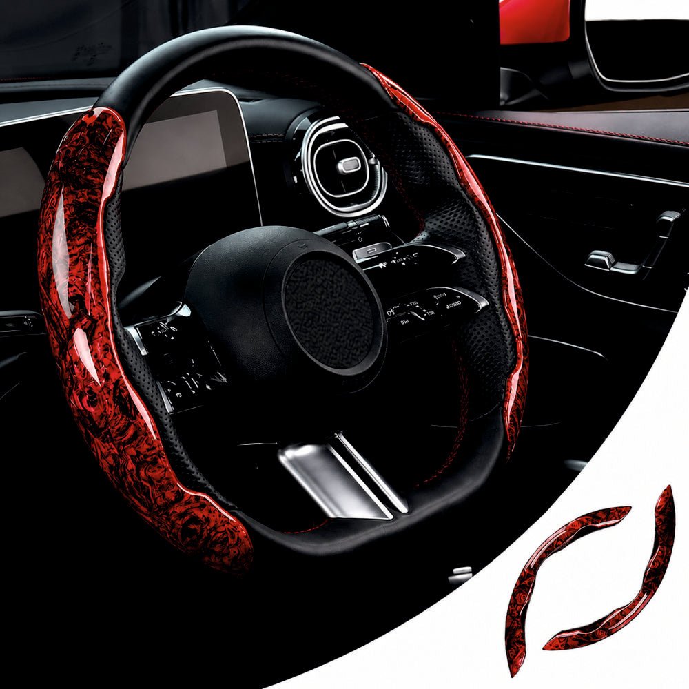 Carbon Fiber Series Steering Cover - STEERING_COVER_W_RED