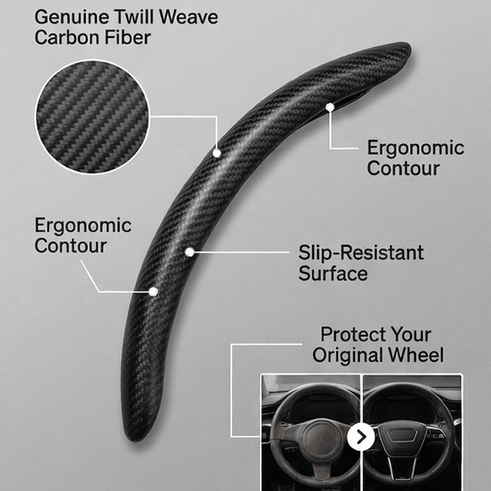 Carbon Fiber Series Steering Cover - STEERING_COVER-BLK