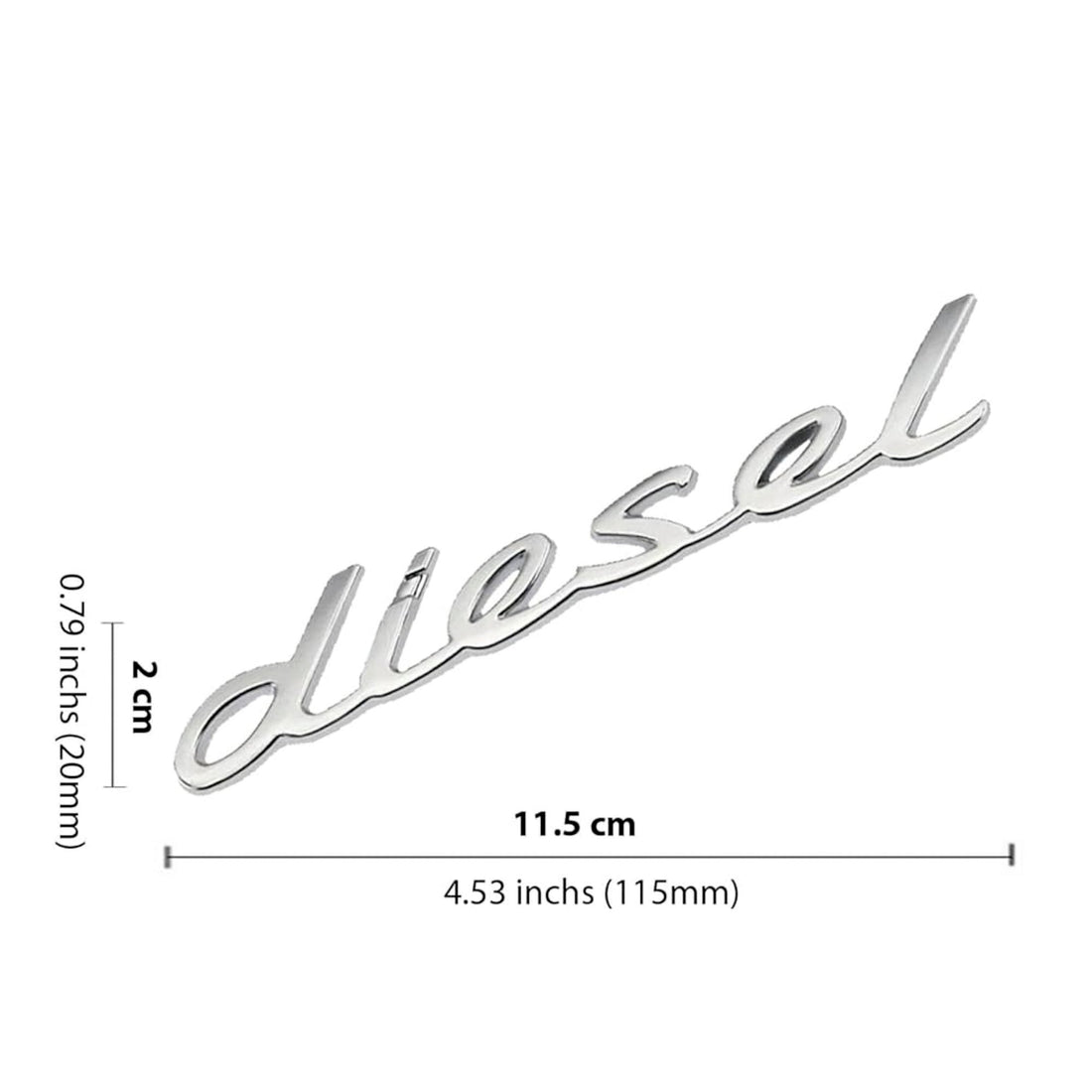 Diesel 3D Emblem | 11.5cm x 2cm | All Vehicle Exterior Decorative Logo, Self - Adhesive - STICKER_DIESEL_SIL