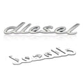 Diesel 3D Emblem | 11.5cm x 2cm | All Vehicle Exterior Decorative Logo, Self - Adhesive - STICKER_DIESEL_SIL
