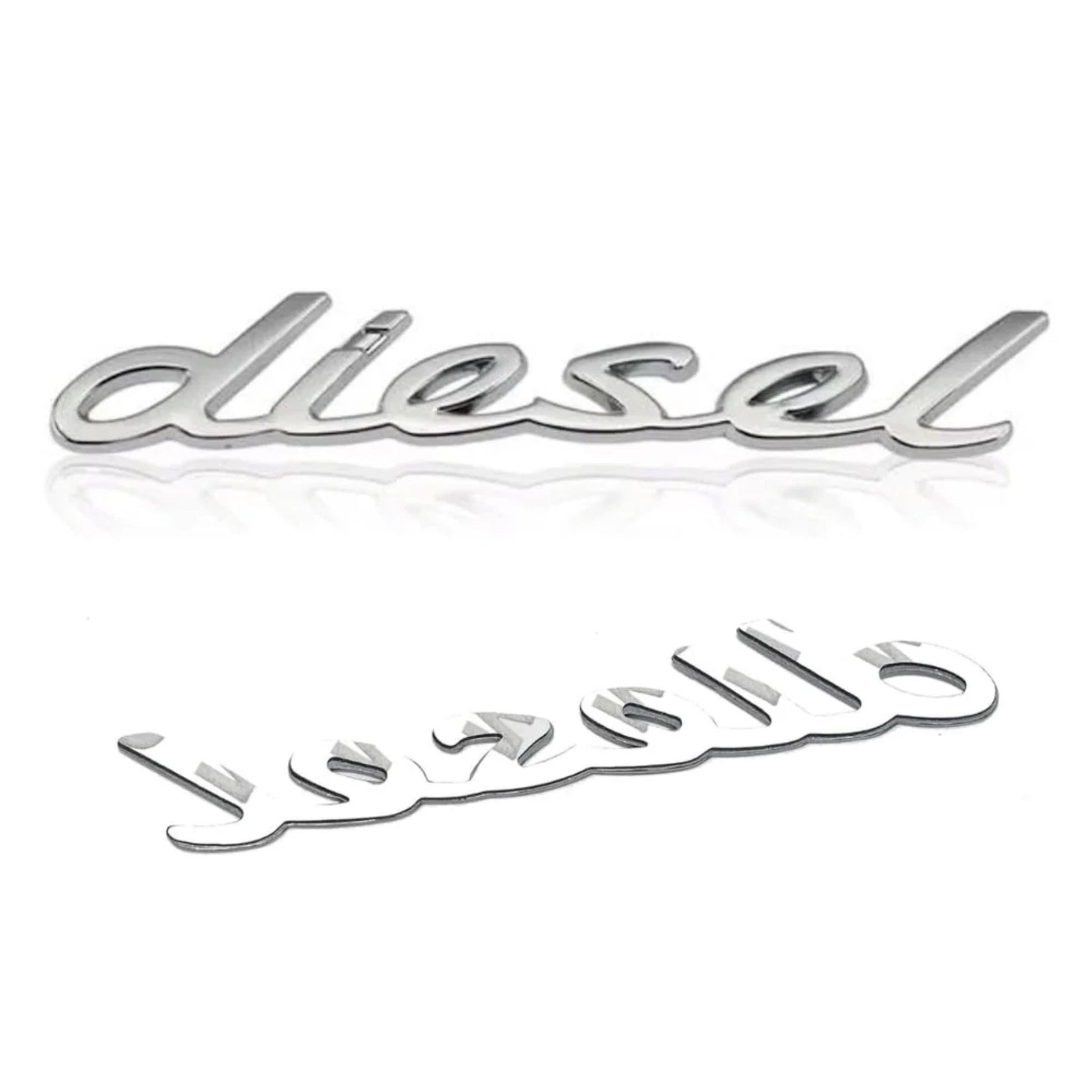 Diesel 3D Emblem | 11.5cm x 2cm | All Vehicle Exterior Decorative Logo, Self - Adhesive - STICKER_DIESEL_SIL