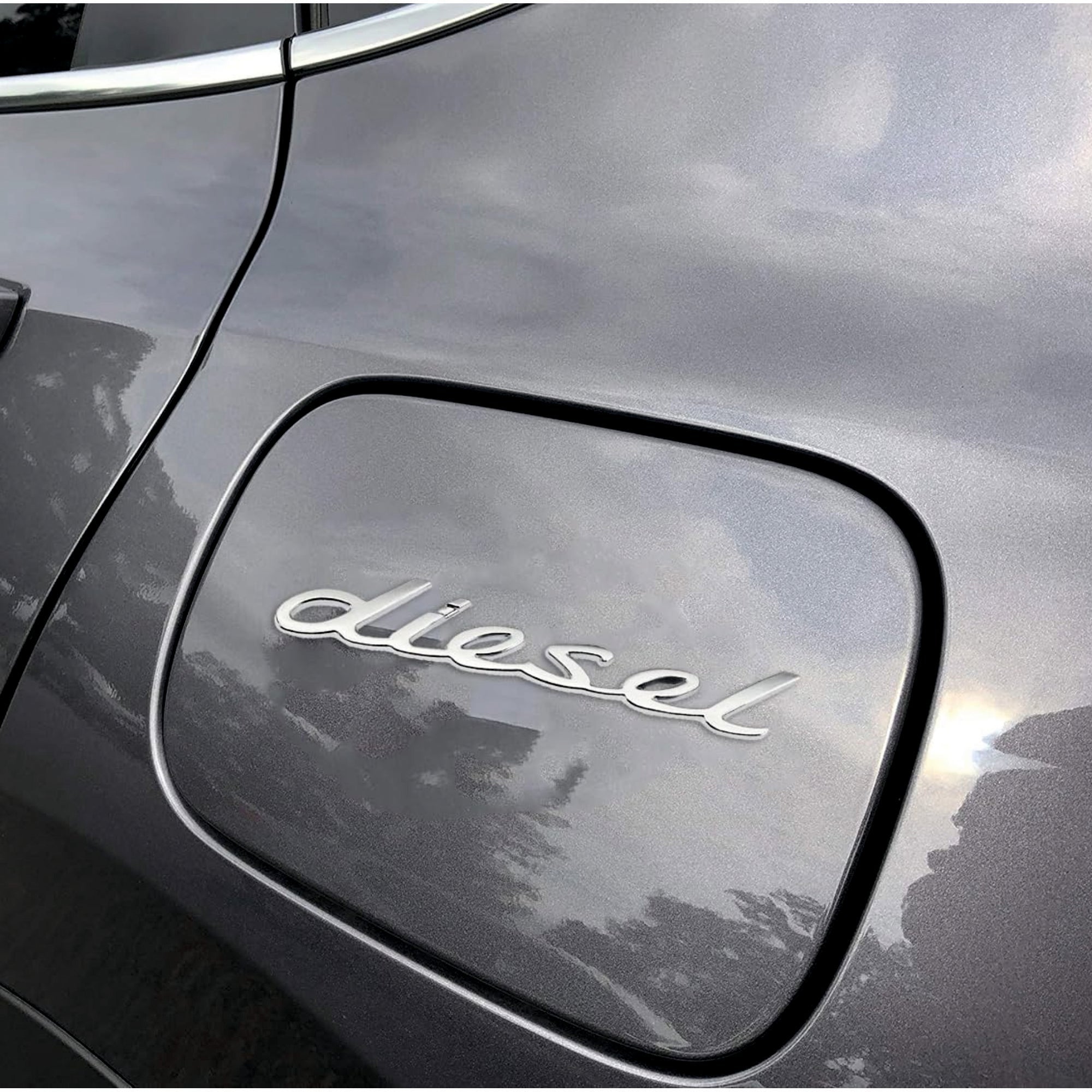 Diesel 3D Emblem | 11.5cm x 2cm | All Vehicle Exterior Decorative Logo, Self - Adhesive - STICKER_DIESEL_SIL