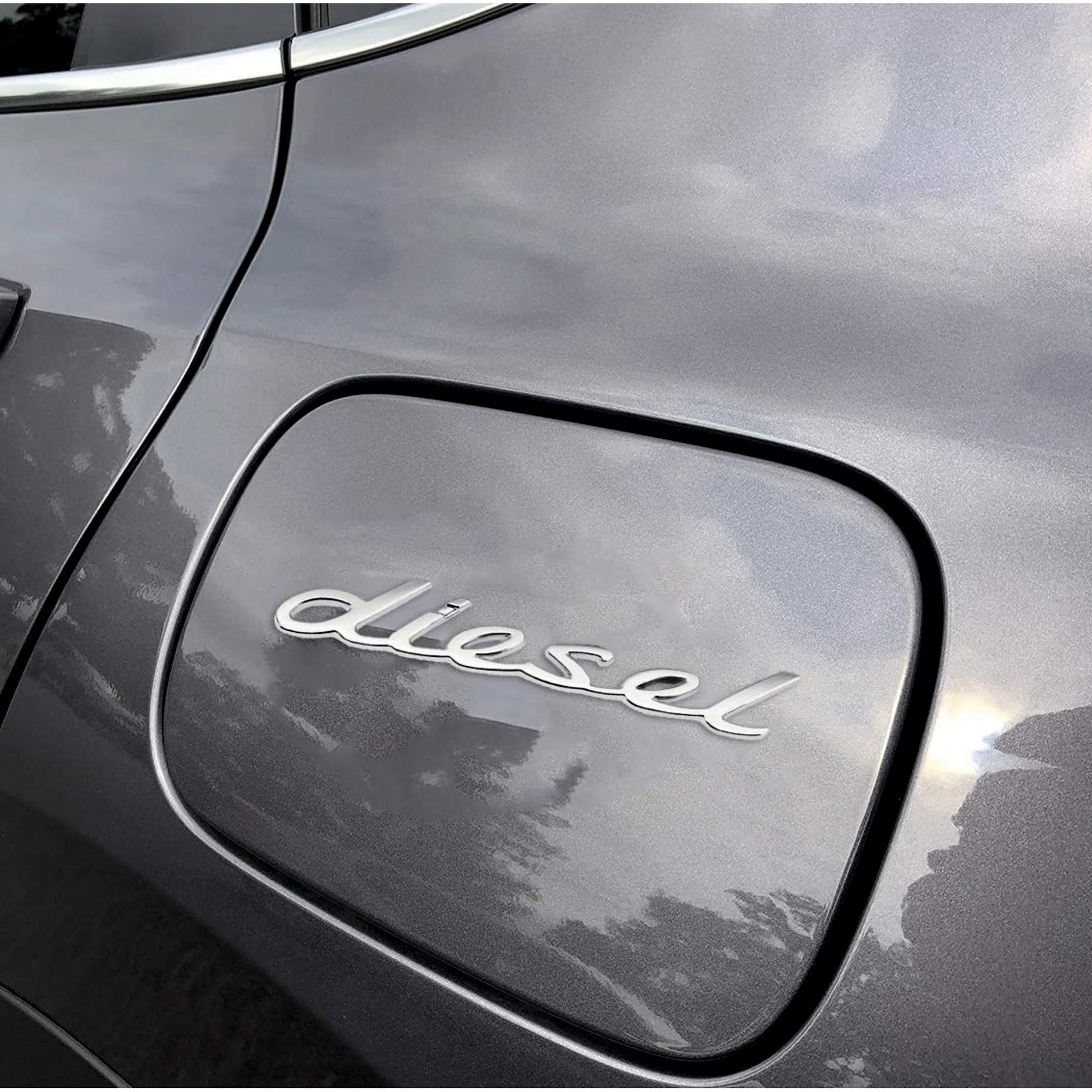 Diesel 3D Emblem | 11.5cm x 2cm | All Vehicle Exterior Decorative Logo, Self - Adhesive - STICKER_DIESEL_SIL