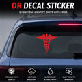Doctor Sign Car Decal Sticker | Waterproof Vinyl | Red Doctor Logo | 11cm x 11cm | Pack of 2 -SADOCTOR01_RED