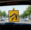 Don't Touch My Car Warning Sign with Suction Cup | Rear Window Silicon Car Sticker -DONT_T_MYCAR