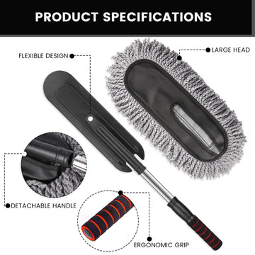 Extendable Microfiber Car Duster – For Interior & Exterior Detailing