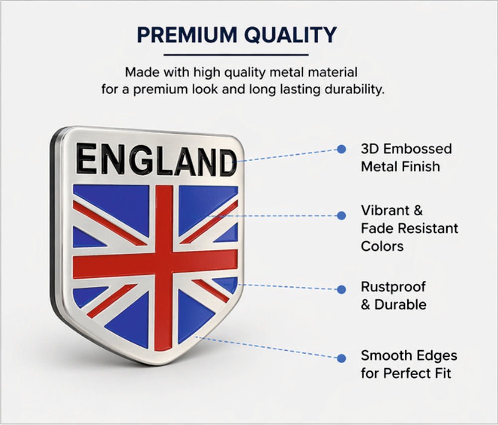 England Flag 3D Metal Sticker - STICKER_ENGLAND_FLAG
