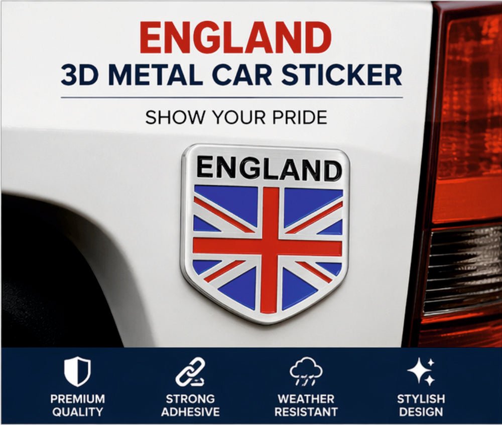 England Flag 3D Metal Sticker - STICKER_ENGLAND_FLAG