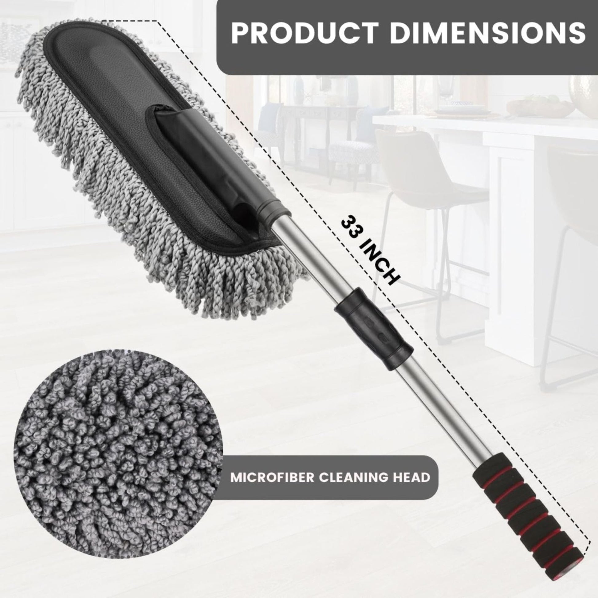 Extendable Microfiber Car Duster – For Interior & Exterior Detailing - V_DUSTER