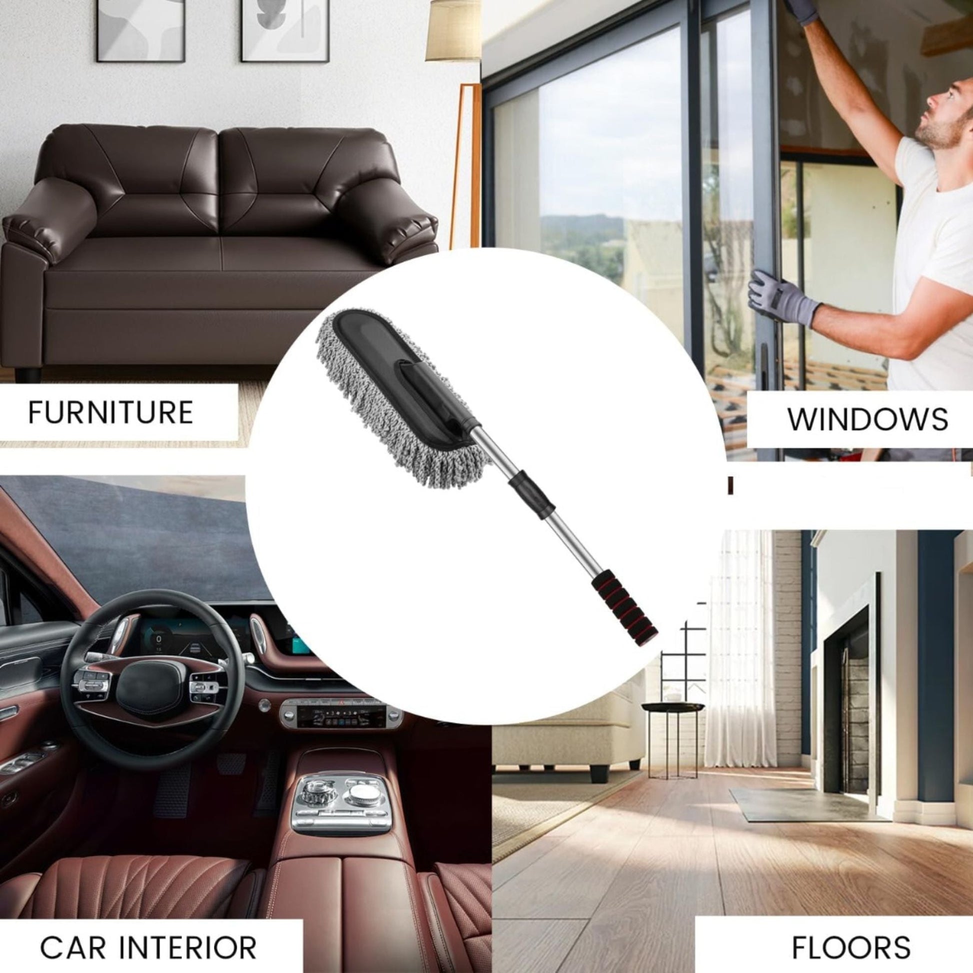 Extendable Microfiber Car Duster – For Interior & Exterior Detailing - V_DUSTER