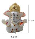 Ganpati Murti for Car Dashboard – Gold Plated with Golden Mukut - WGANESH_IDOL