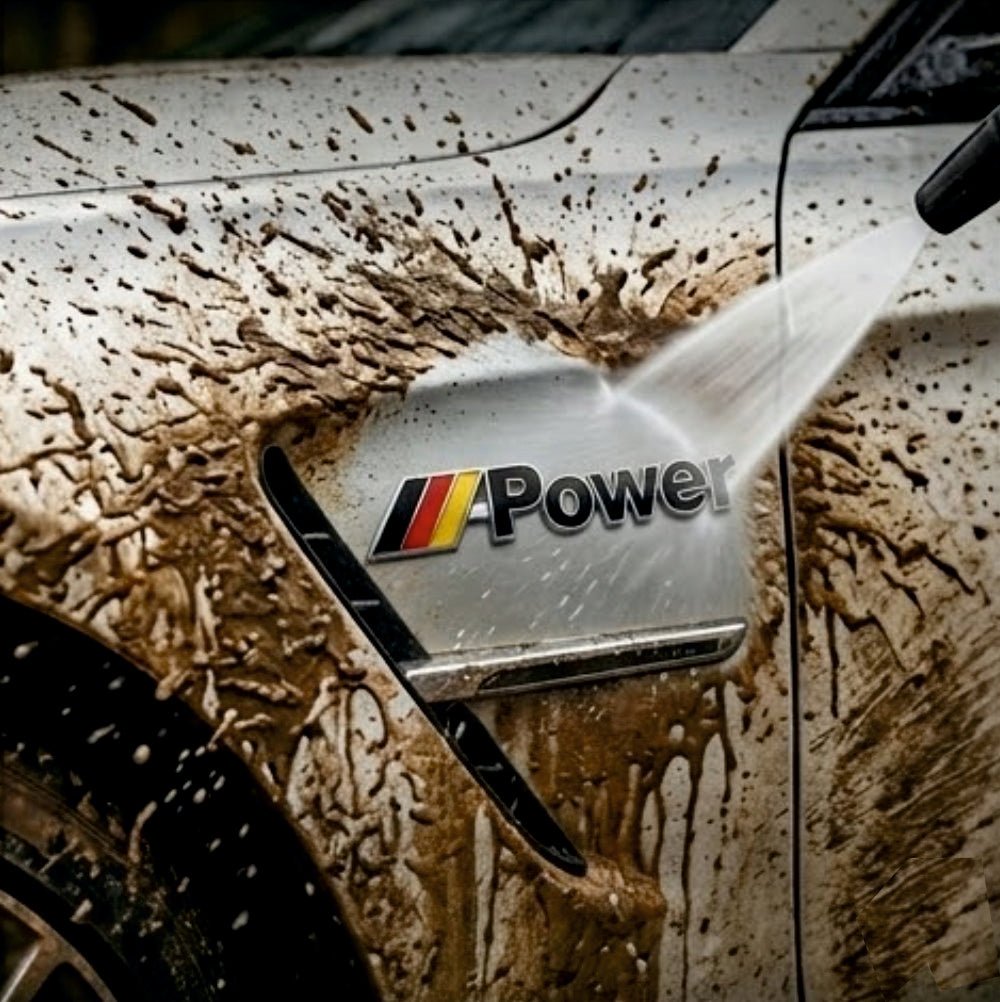 German Flag "A - Power" 3D Chrome Metal Sticker - STICKER_POWER_GFLAG