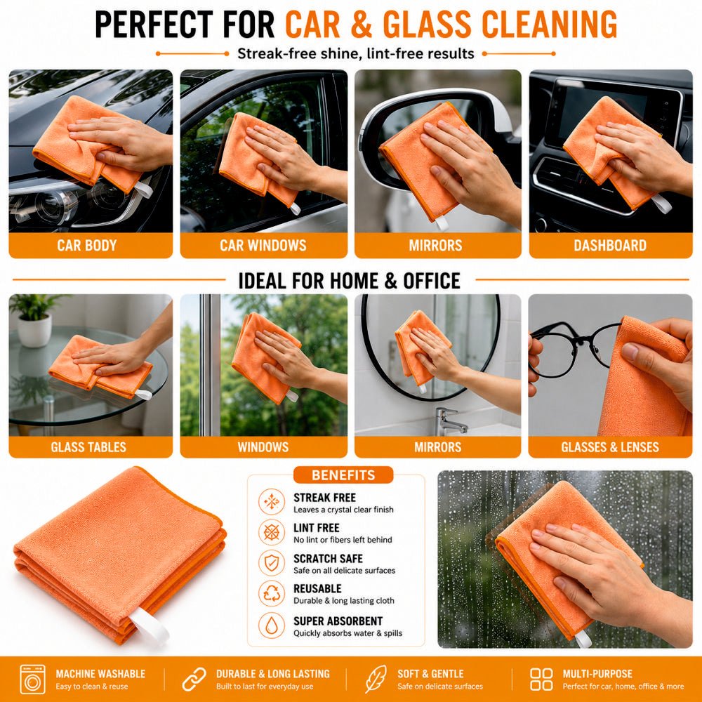 Glass Cleaner Microfiber Cloth Wipe For Car -SP_GLASS_CLOTH