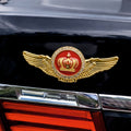 Golden Crown Winged Car Emblem 3D Metal Sticker - STICKER_GOLDCROWN