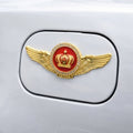Golden Crown Winged Car Emblem 3D Metal Sticker - STICKER_GOLDCROWN