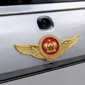 Golden Crown Winged Car Emblem 3D Metal Sticker - STICKER_GOLDCROWN