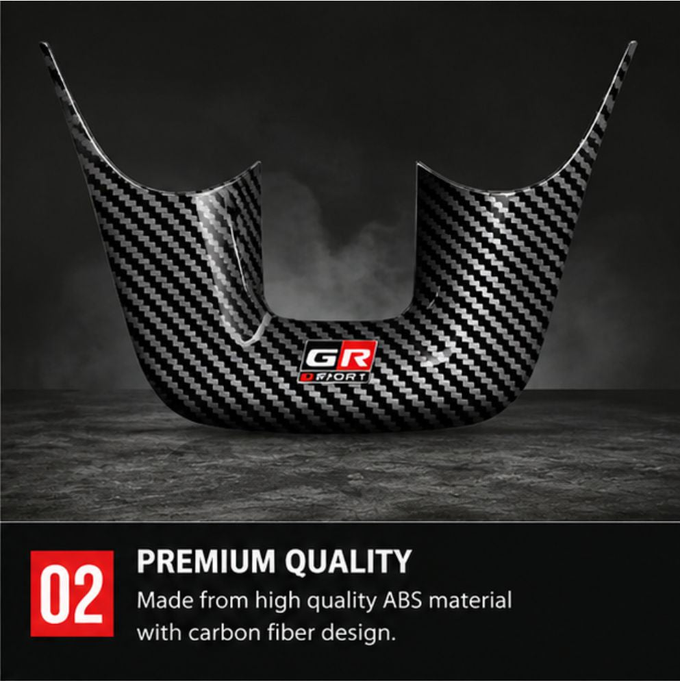 GR Sport Carbon Fiber Steering Wheel Badge For Toyota Fortuner [2025 - 2026] - STEERING_GR_SPORT
