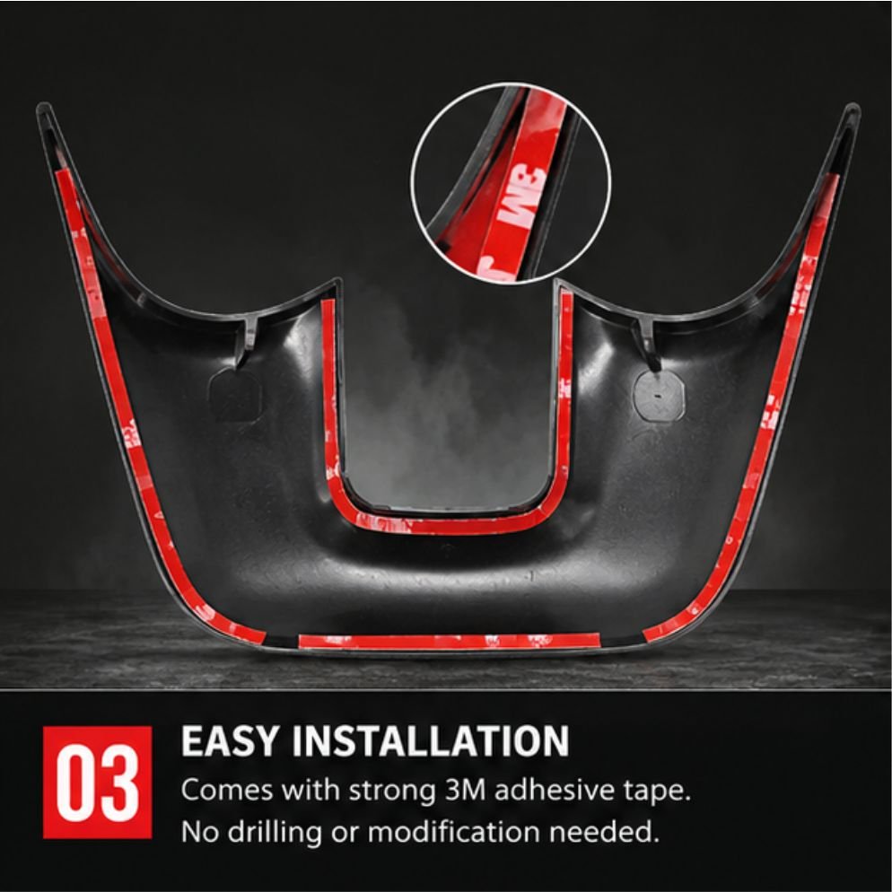 GR Sport Carbon Fiber Steering Wheel Badge For Toyota Fortuner [2025 - 2026] - STEERING_GR_SPORT