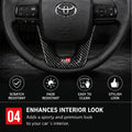 GR Sport Carbon Fiber Steering Wheel Badge For Toyota Fortuner [2025 - 2026] - STEERING_GR_SPORT